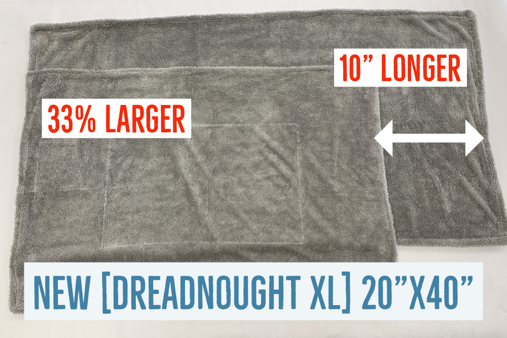 Autofiber [Dreadnought XL] Microfiber Car Drying Towel (20 in. x 40 in., 1100gsm) - 1 pack