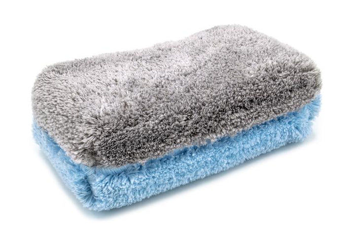 Autofiber [Block Party] Microfiber Wash Sponge (4.5" x 8" x 2.5") Blue/Gray - 1 pack