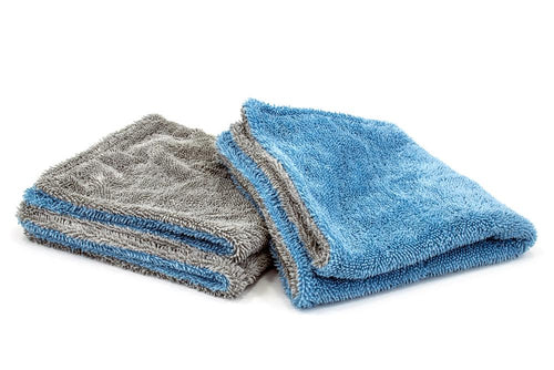 Autofiber [Dreadnought Jr.] Microfiber Double Twist Pile Detailing Towel (16 in. x 16 in., 1100gsm) - 2 pack
